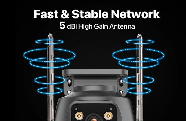 WONSDAR Dual Lens PTZ WiFi Camera Outdoor AI Security iCSee.add Hooks - stepyours.com