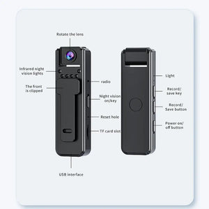 HD Mini Body Cam With Infrared Night Vision Video Recorder — product view 6