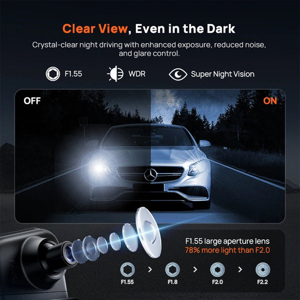 70mai S410 Rearview Dash Cam 2K Front 1080P Mirror - stepyours.com