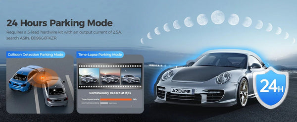 AZDOME M550 Pro Dash Cam 5.8GHz WiFi 4K 2.5K GPS IR Night Vision 3.19in - stepyours.com