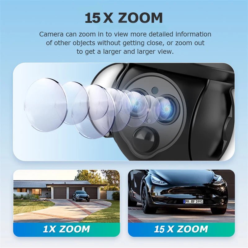 SHIWOJIA 4K 8MP Solar Camera With 4G SIM WiFi Color Night Vision PTZ Dual Lens - stepyours.com