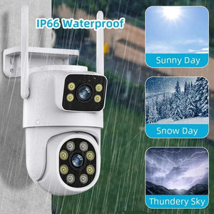 ANSVICAM Outdoor 4K AI Tracking WiFi IP Camera Dual Lens PTZ Alexa Ready - stepyours.com