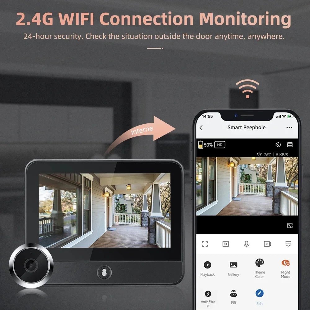 Awapow Tuya Wireless Doorbell 1080P Night Vision Display - stepyours.com