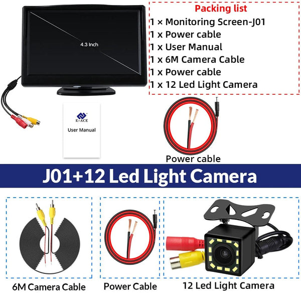4.3 Inch Rotatable Rear View Camera For Car Reversing With 170 Degree Angle - stepyours.com