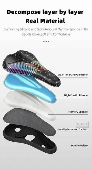 Comfort Gel Bicycle Seat Cover Memory Foam Bike Accessory