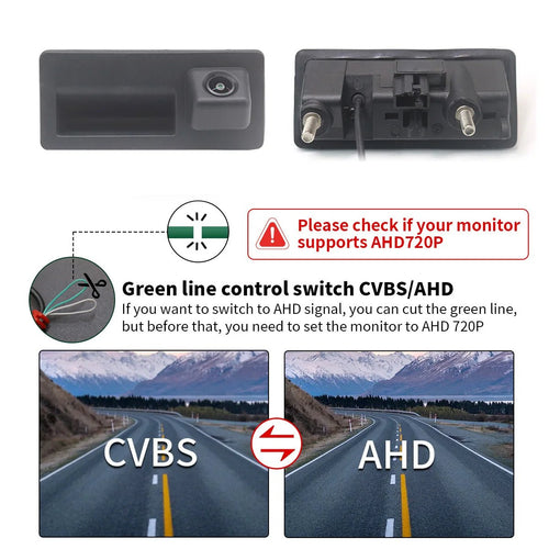 AHD 1080P Car Tailgate Handle Rear View Camera For VW Passat Golf Jetta Polo - stepyours.com