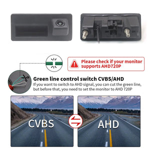 AHD 1080P Car Trunk Tailgate Handle Rear View Camera For VW Passat Golf Jetta - stepyours.com