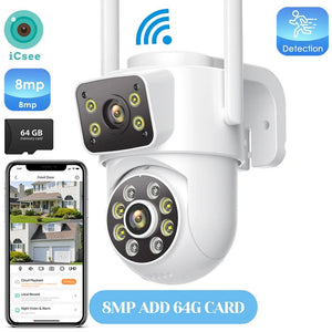 4K Outdoor Dual Lens PTZ WiFi Security Camera With 5X Zoom And Smart Tracking - stepyours.com