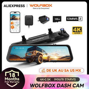 WOLFBOX G900 Dash Cam 4K Front 2.5K Rear GPS Voice Control 5GHz WiFi - stepyours.com