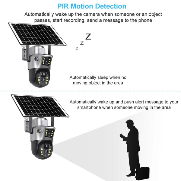 V380 Pro Solar Camera - Dual Lenses 8MP 4K 4G WiFi Night Vision - stepyours.com