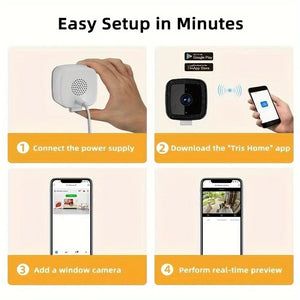 1080P WiFi Window Camera Full Color Night Vision Two Way Audio Baby Monitor - stepyours.com