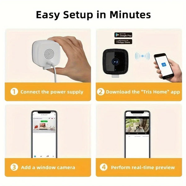 1080P WiFi Window Camera Full Color Night Vision Two Way Audio Baby Monitor - stepyours.com