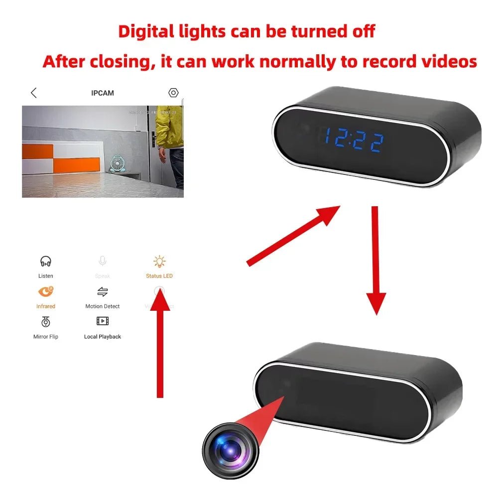 Full HD Mini WiFi Clock Camera With Remote Viewing - stepyours.com