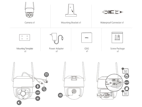 IMOU Cruiser SE Plus Outdoor PTZ WiFi Camera - Color Night Vision AI Detection - stepyours.com
