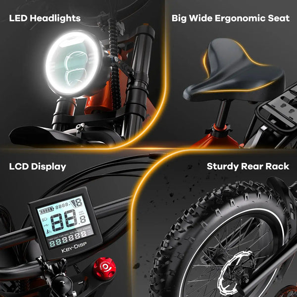 Cybervelo Fat Tire Foldable Ebike — product view 6