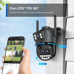 12MP 6K PTZ WiFi Camera with 8X Digital Zoom Outdoor Night Vision CCTV ICSEE - stepyours.com