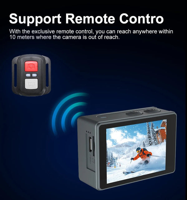 Ourlife MTR40 5K Action Camera 2 Inch IPS Touch Screen 5X Zoom 30M Waterproof - stepyours.com