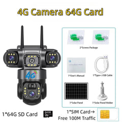 Solar Powered 4G Outdoor Security Camera With PIR Human Detection Night Vision - stepyours.com