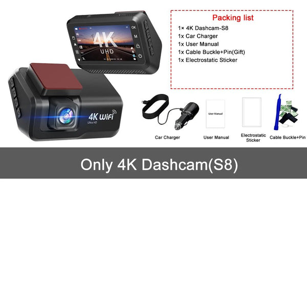 Hook Your Drive Kocam 4K UHD Dash Cam Dual Lens Night Vision Parking Monitor - stepyours.com