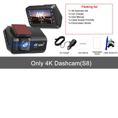 Kocam 4K UHD Dash Cam Dual Lens WiFi Night Vision Front And Rear Parking Monitor - stepyours.com
