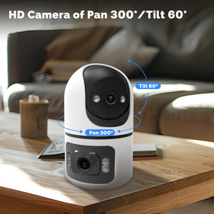 Moes Tuya WiFi Indoor Smart Camera 4MP Dual Lens Night Vision Two Way Audio - stepyours.com