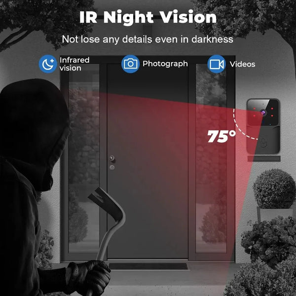 WiFi Doorbell Home Tuya WiFi Wireless Doorbell DC AC Battery Powered Camera Bell with Alex Google Bundle Video Doorbell Camera by stepyours.com