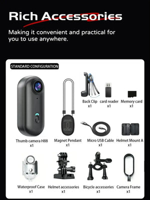 POV Magnetic 4K Waterproof Action Camera With WiFi For Helmet Bike Vlog - stepyours.com