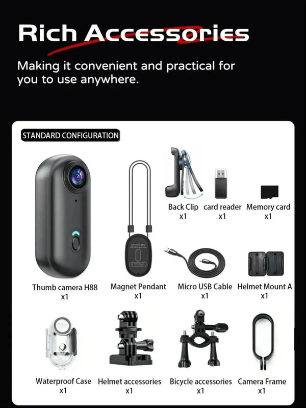 POV Magnetic 4K Waterproof Action Camera With WiFi For Helmet Bike Vlog - stepyours.com