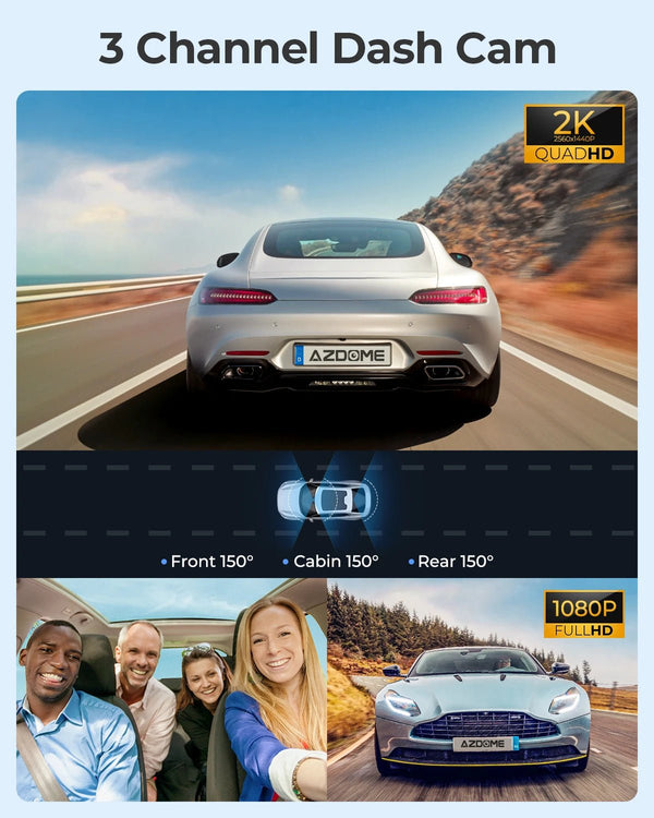 AZDOME M550 Pro 4K Dash Cam WiFi GPS Night Vision Parking Monitor Rear Camera - stepyours.com