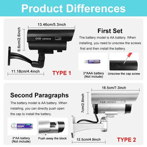 Dummy Security Camera Waterproof Indoor Outdoor Red LED Flashing No Wiring - stepyours.com