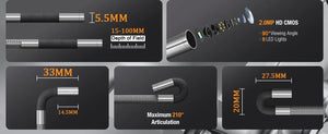 Teslong TD450S Borescope Four Point Five Inch Articulating Endoscope 1080P - stepyours.com