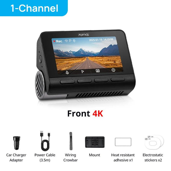 70mai Dash Cam 4K A800SE Dual Channel 24H Parking HDR WiFi 6 Voice Control - stepyours.com