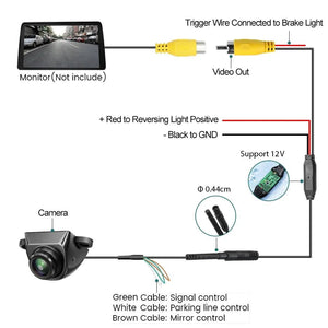 170 Degree Fisheye Rear View Camera Golden Lens Night Vision For Parking Safety - stepyours.com