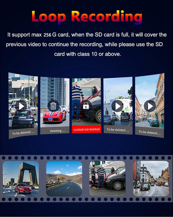 4K WiFi Dash Cam For Car Front Camera 24H Parking Monitor Black Box - stepyours.com