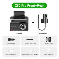 DDPAI Z50 Pro Dash Cam 4K Car DVR With 3 Inch IPS Screen GPS ADAS WiFi - stepyours.com