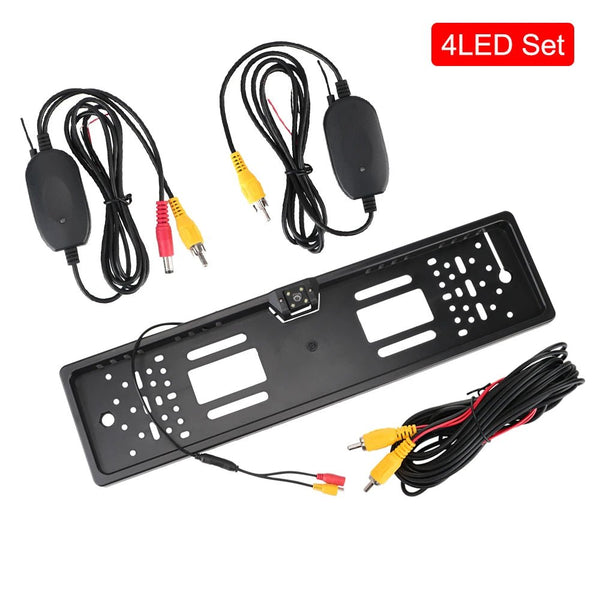 12V Car Rear View Camera 4 And 8 LED License Plate Holder Parking Sensor - stepyours.com