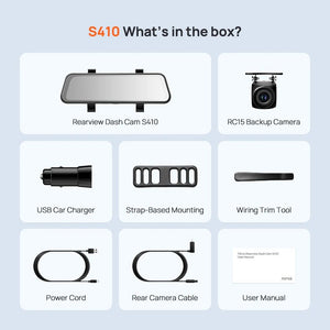 70mai S410 Rearview Dash Cam 2K Front 1080P Mirror - stepyours.com