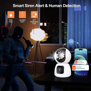 8MP Dual Lens 5G WiFi Camera Tuya Smart PTZ Indoor Outdoor Security AutoTracking - stepyours.com