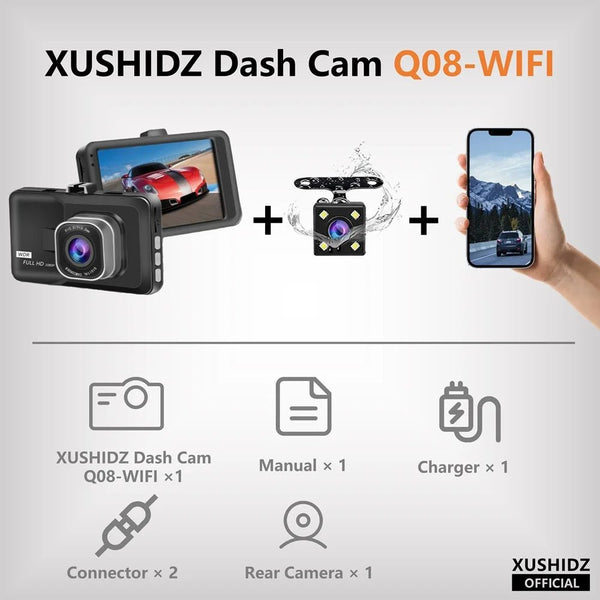 Xushidz 1080p HD Dash Camera With Loop Recording Night Vision Gsensor Parking - stepyours.com