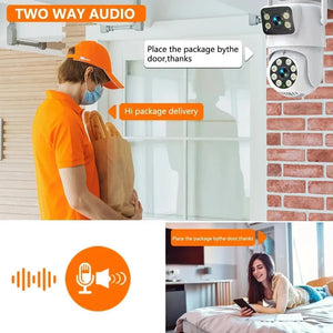 ANSVICAM Tuya Outdoor 4K IP Camera Dual Lens PTZ Auto Tracking Wireless - stepyours.com