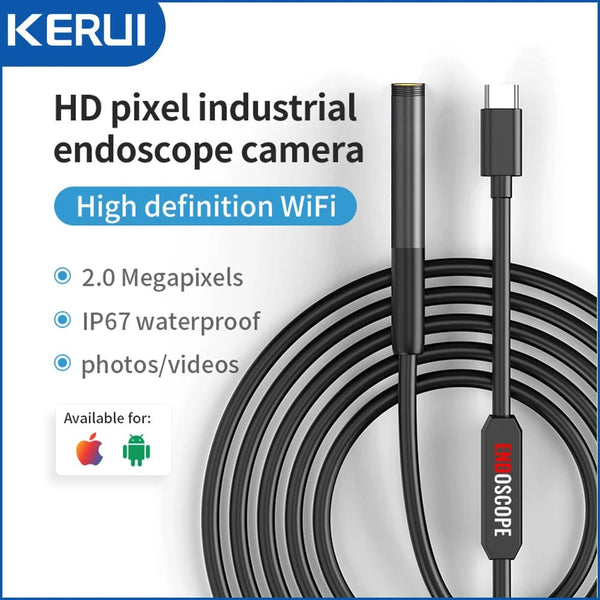 KERUI 2MP Industrial Endoscope Camera - Dual Lens, IP67 Waterproof, Type - C Ready - stepyours.com