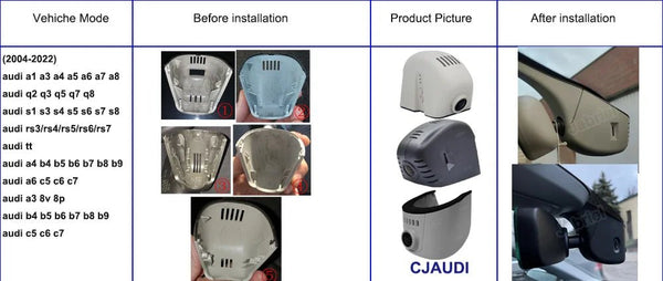Plug And Play Audi Dash Cam With App Control 1080p Front Camera A3 A4 A5 A6 Q5 Q7 - stepyours.com