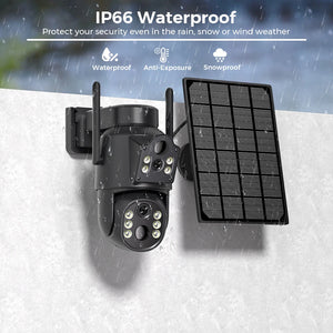 8MP 4K Solar WiFi Outdoor Camera Built In Battery Dual Lens 2K Surveillance - stepyours.com