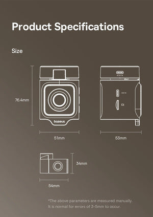 Baseus VD1 Pro 4K Dash Cam With Sony Sensor ADAS GPS WiFi6 STARVIS Night Vision - stepyours.com