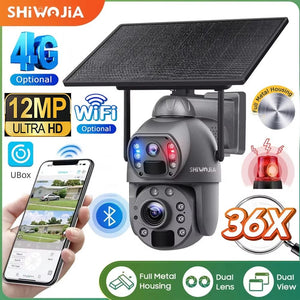SHIWOJIA Solar 4G Security Camera With 360 Night Vision And 36X Zoom - stepyours.com