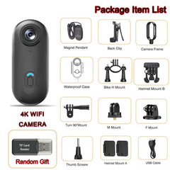 4K Mini WiFi Magnetic POV Action Camera for Sports Waterproof Helmet Cam - stepyours.com