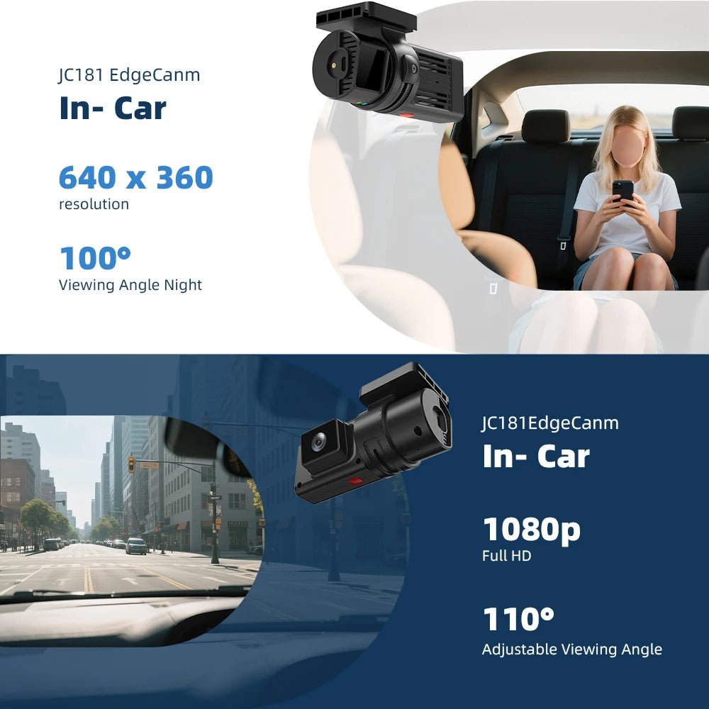 Jimi JC181 Mini 4G Dash Cam Dual Lens Live Stream GPS Tracking WiFi Hotspot - stepyours.com
