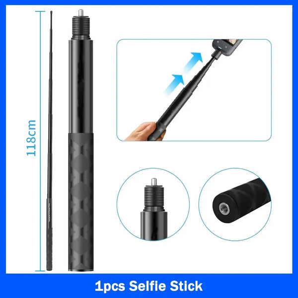 For Insta360 x2 x3 x4 x5 Motorcycle Bike Mount Selfie Stick for Insta 360 x2 x3 x4 x5 Moto Monopod Handlebar Accessories Kit