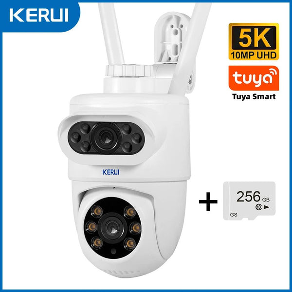 KERUI Outdoor 10MP 5K Dual Lens WiFi IP Camera PTZ - Tuya Compatible Smart Home - stepyours.com