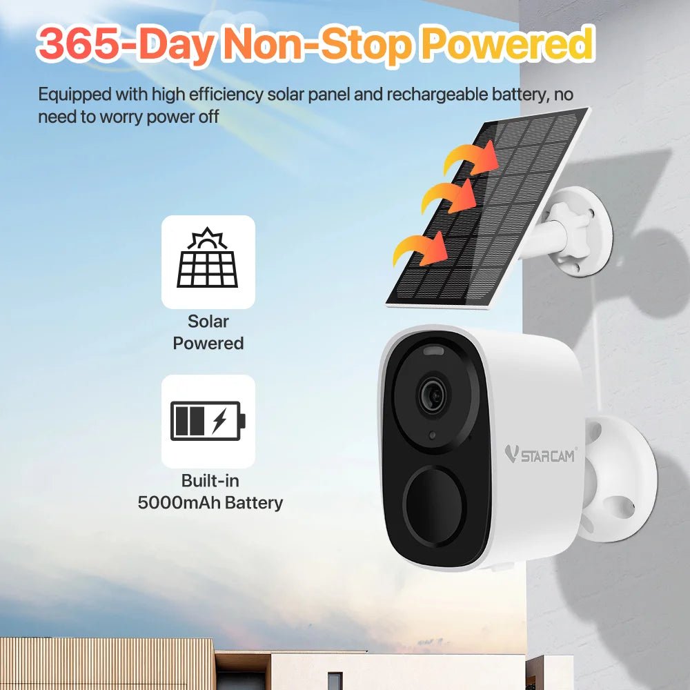 Vstarcam CB54 TZ 2K Solar Wireless Battery Security Camera With PIR Motion Alarm - stepyours.com